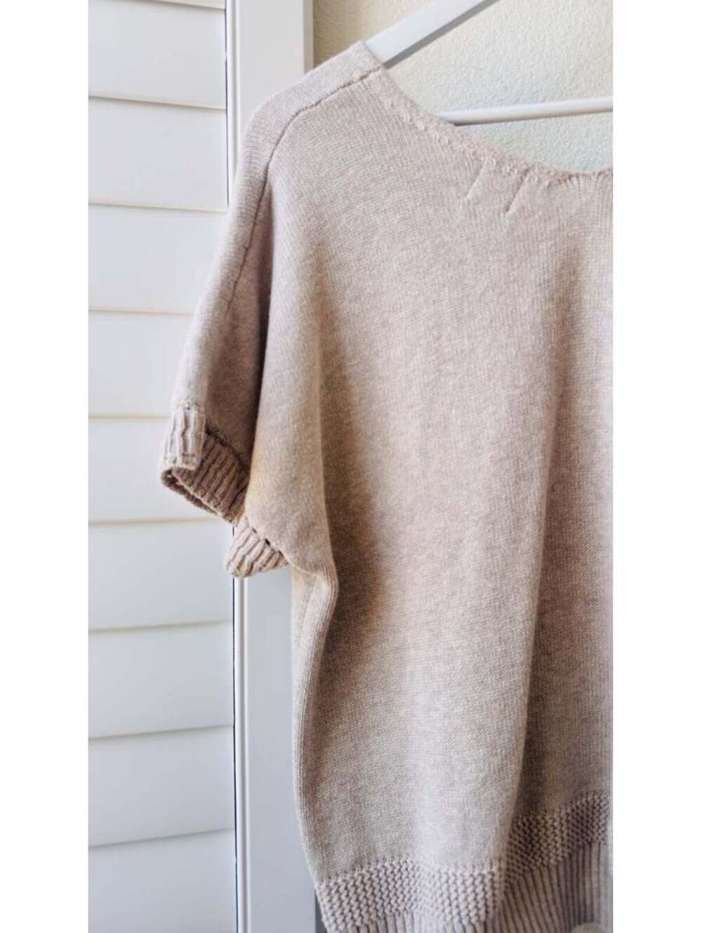 Joie V-Neck Short Sleeve Cotton Knit Sweater Top Size L - Picture 8 of 9